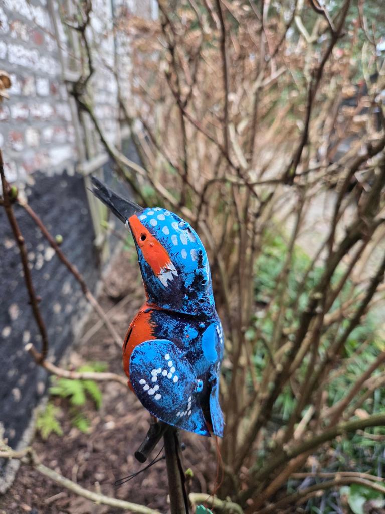 IJSVOGELTJE OP STEKER - STREETART - HANDMADE - FAIRTRADE, Ophalen of Verzenden, Nieuw