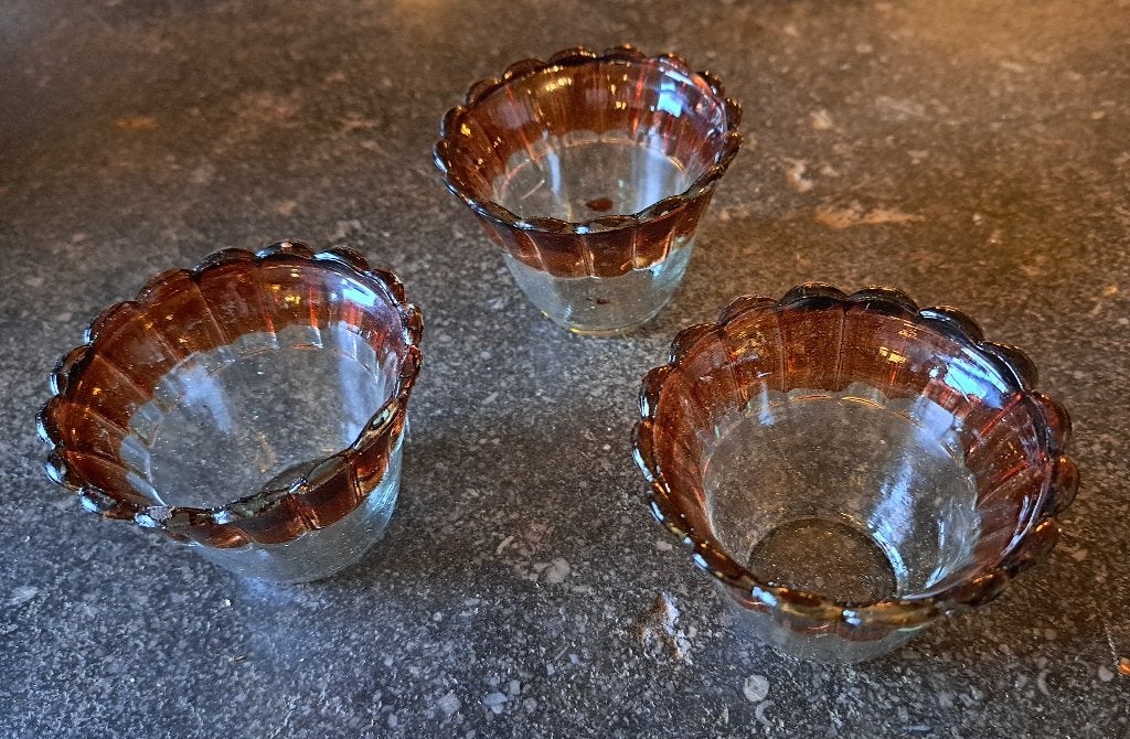 Echte oude mooie godslamp glaasjes meerdere stuks leverbaar, Ophalen of Verzenden