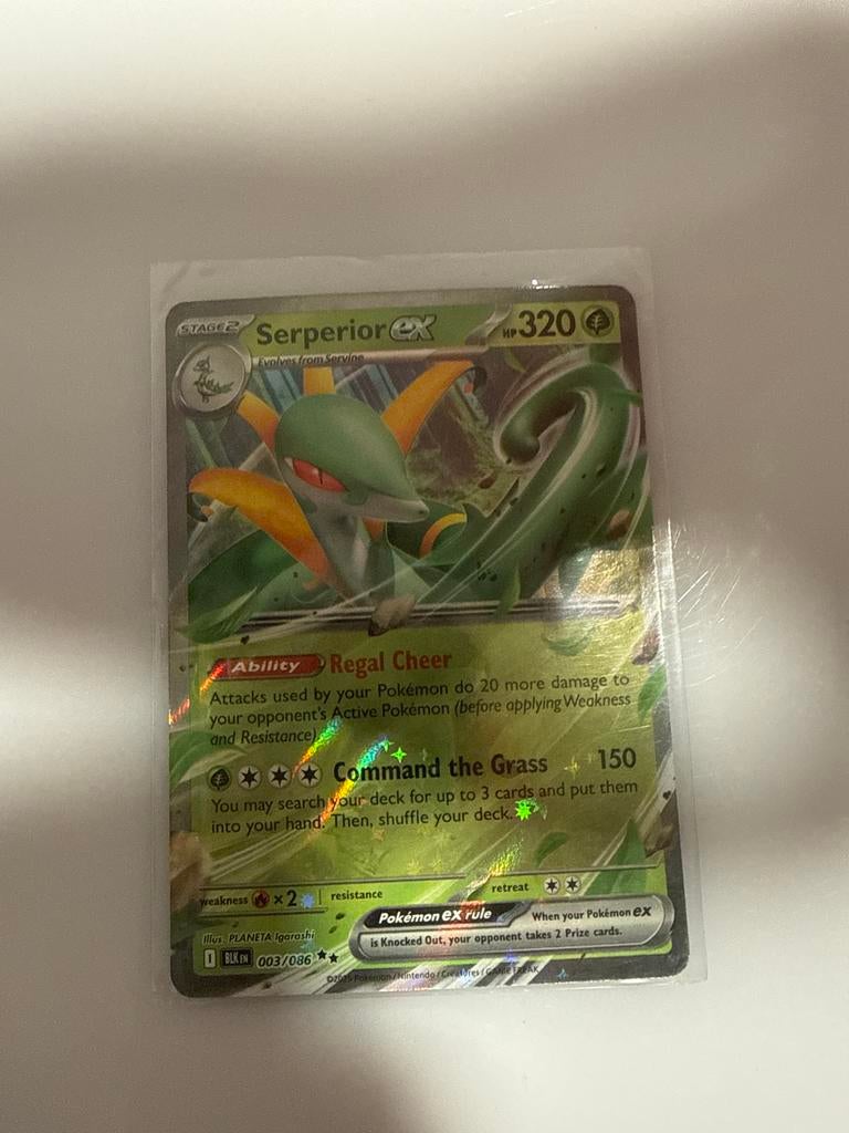 Pokémon Kaart Serperior EX 003/086 Foil, Ophalen of Verzenden, Zo goed als nieuw, Losse kaart, Foil