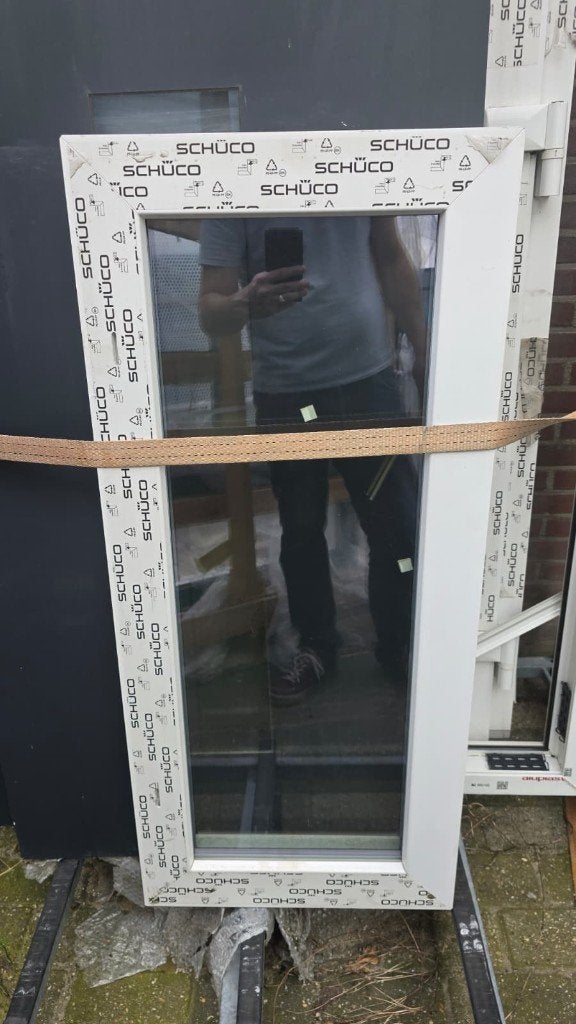 Schuco Kozijn Br.1080mm x H.480mm x D.80mm - Wit, Doe-het-zelf en Verbouw, Kunststof, Raamkozijn, Zo goed als nieuw, Minder dan 75 cm