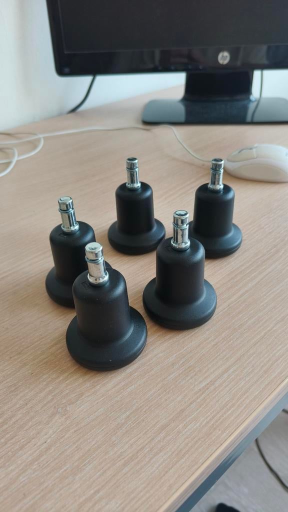 Nieuwe vloerdoppen voor bureaustoel, 10mm diameter, Ophalen of Verzenden, Nieuw, Zwart, Bureaustoel