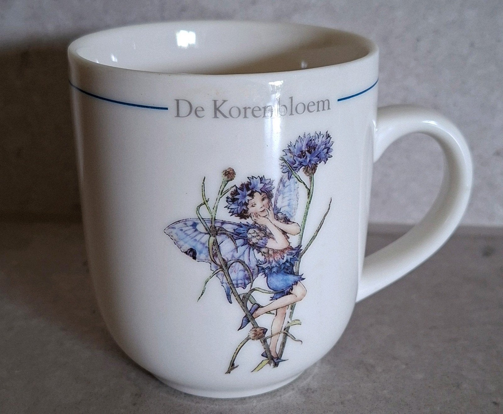Vintage Douwe Egberts Flower Fairies Mok – De Korenbloem, Overige merken, Vintage, Ophalen of Verzenden, Zo goed als nieuw