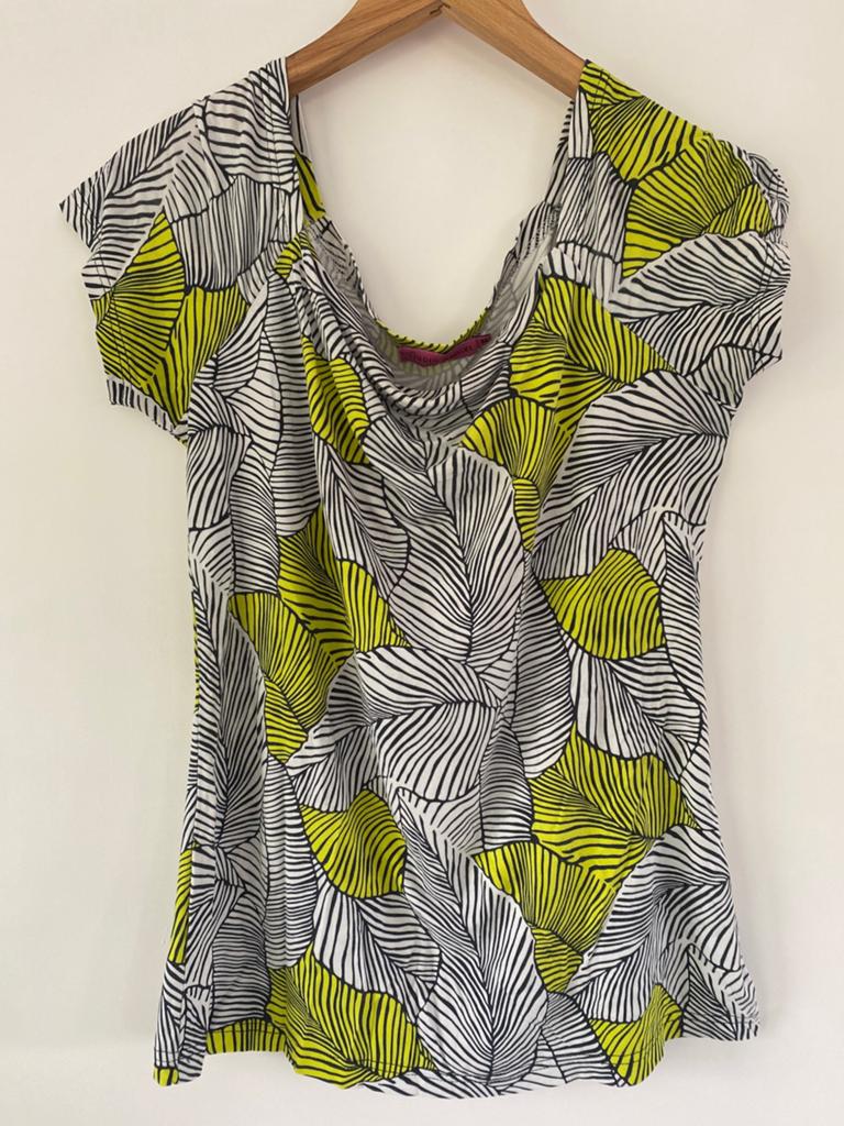 Studio Anneloes Top met Bladprint - Maat M, Maat 38/40 (M), Wit, Ophalen of Verzenden, Korte mouw