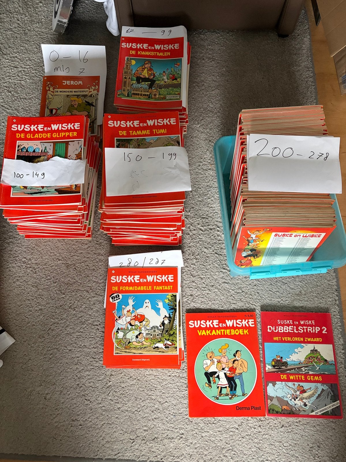 Grote Suske en Wiske collectie (bijna compleet 0-287), Boeken, Meerdere stripboeken, Ophalen of Verzenden, Gelezen