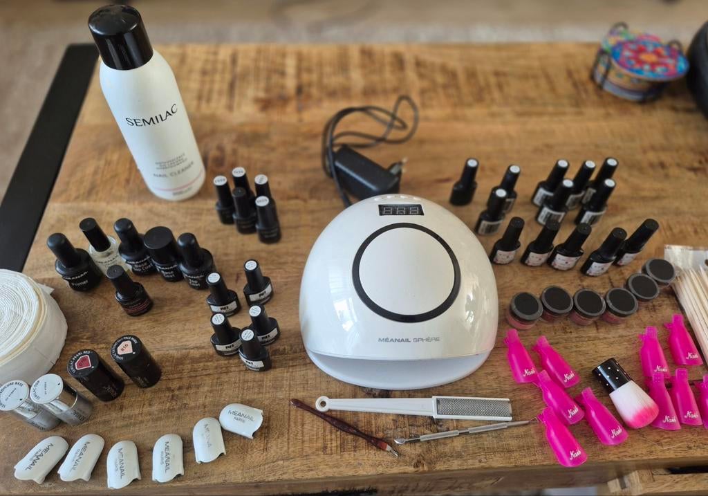 Grote set voor gellak nagels plus UV-nagellamp, Ophalen of Verzenden, Overige kleuren, Handen en Nagels
