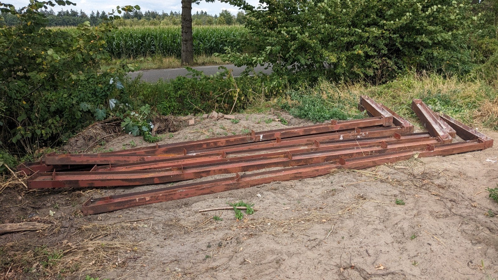 6 Stalen Spanten HEA160/IPE180 - 5,1m overspanning, 25 hoek, Doe-het-zelf en Verbouw, Metalen, Ophalen, Gebruikt, IJzer