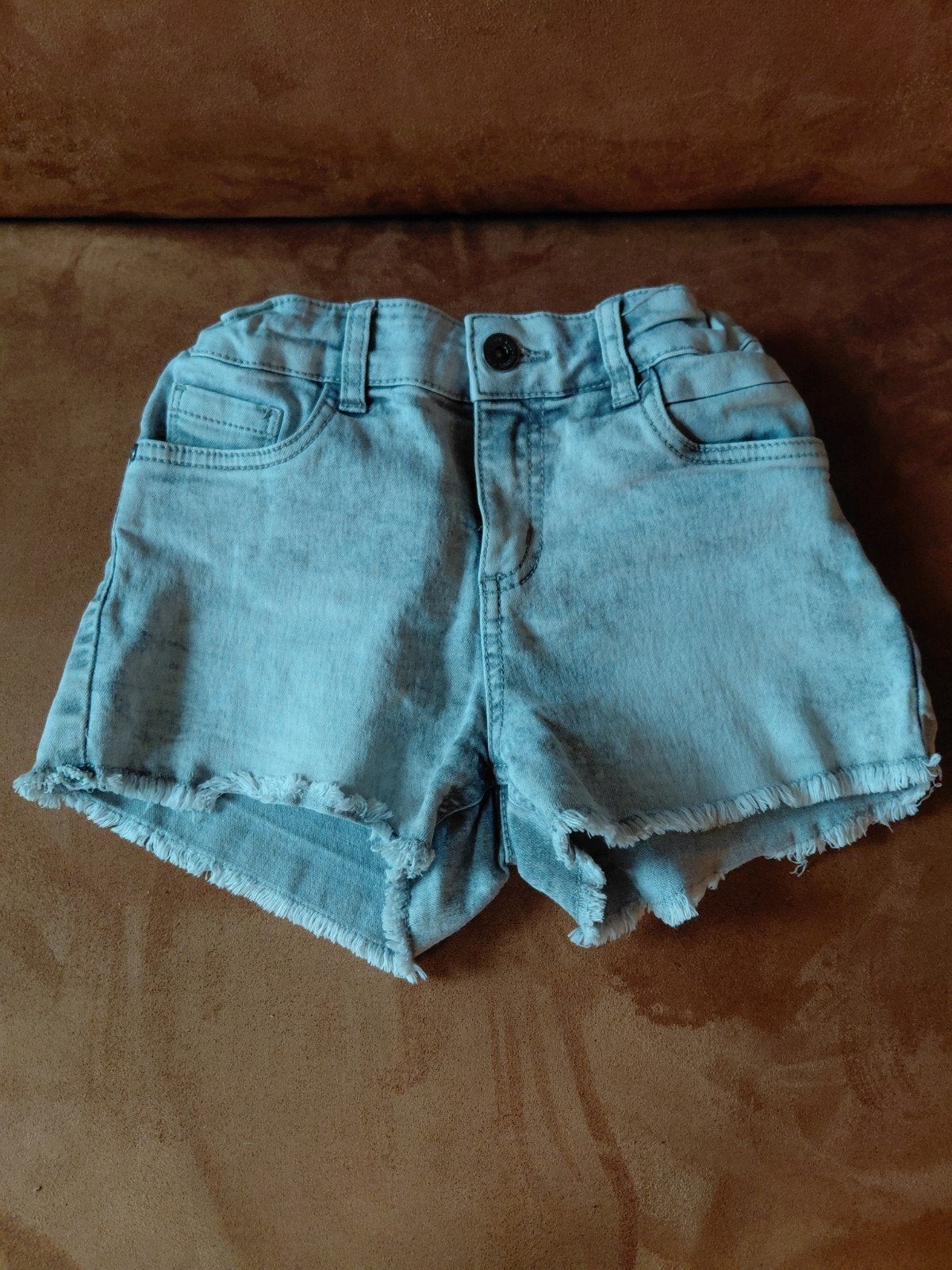 Stoere grijze denim shorts voor meisjes - Maat 152, Broek, Gebruikt, Europe Kids, Meisje