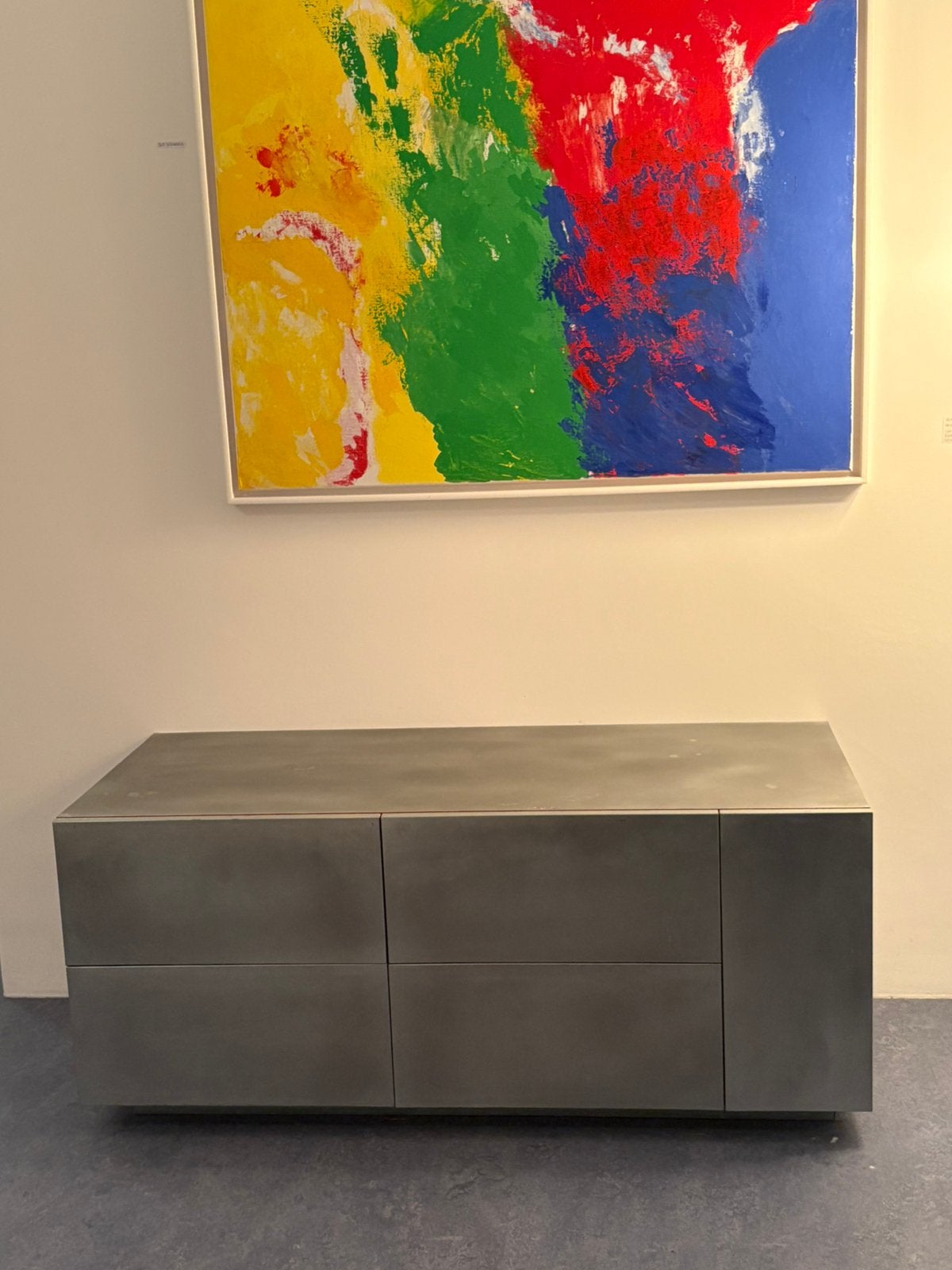 Arno Kortschot, kast van mdf met zink bekleed, Ophalen, 5 laden of meer, Zo goed als nieuw, Minder dan 100 cm