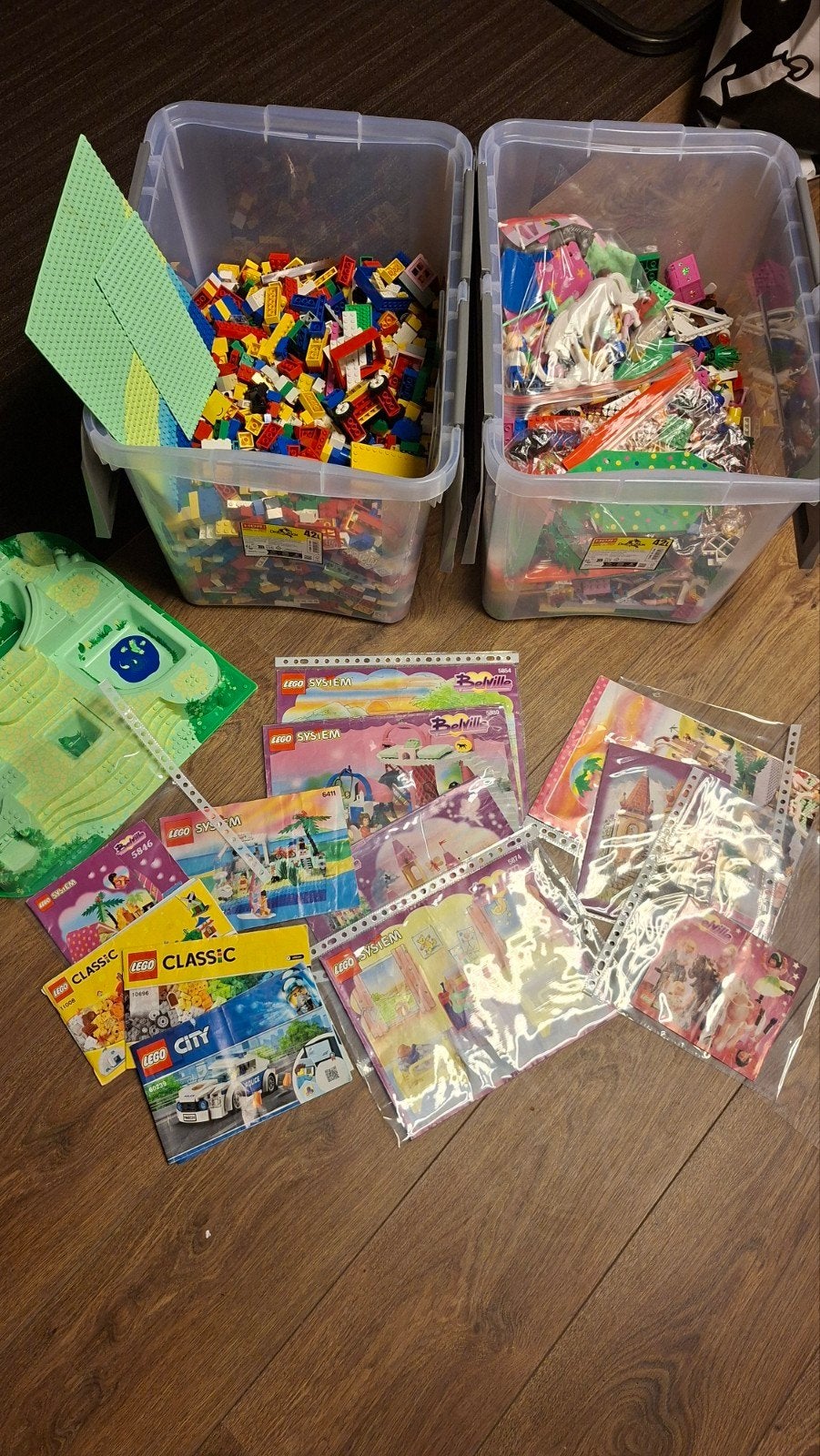 Grote partij LEGO met instructieboekjes en grondplaten, Ophalen, Gebruikt, Lego