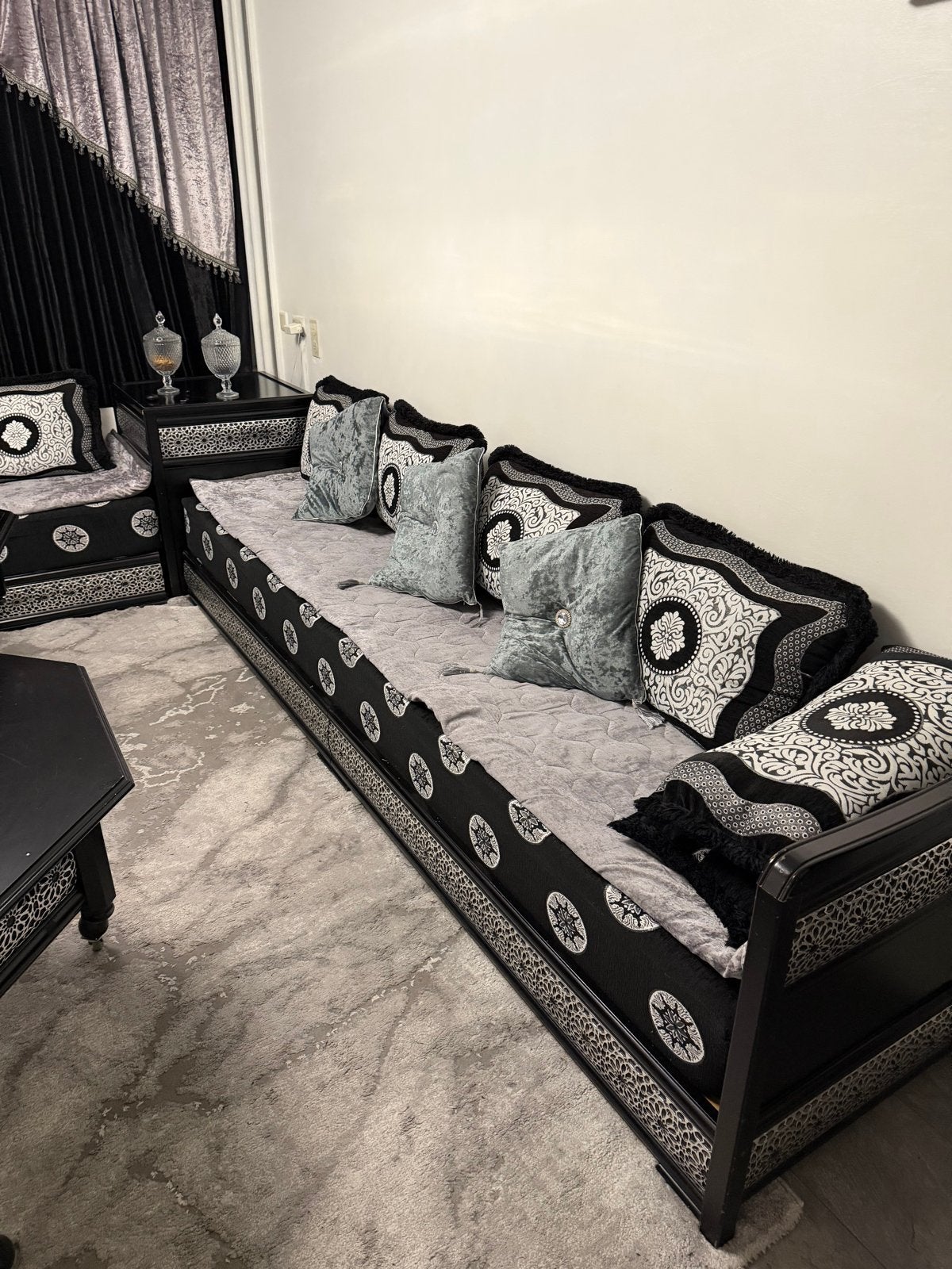 Complete Marokkaanse Salon Set (Lees beschrijving), Ophalen, Hoekbank, 300 cm of meer, 75 tot 100 cm