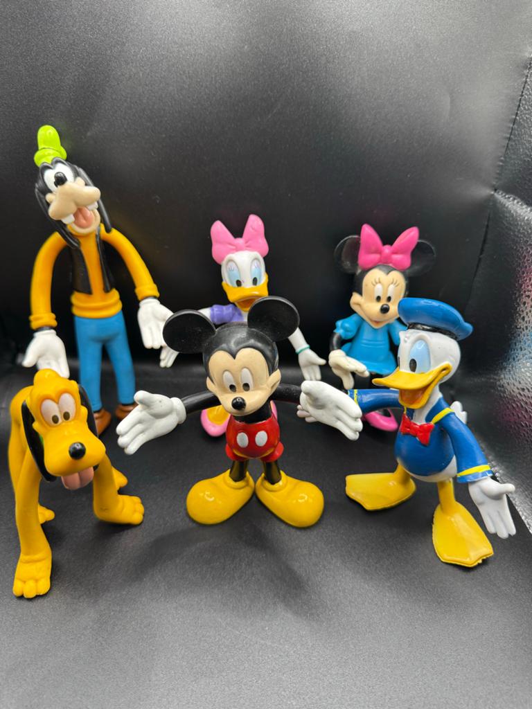 Disney Figuren Set: Mickey, Minnie, Donald, Daisy, Goofy, Pl, Verzenden, Donald Duck, Gebruikt, Beeldje of Figuurtje