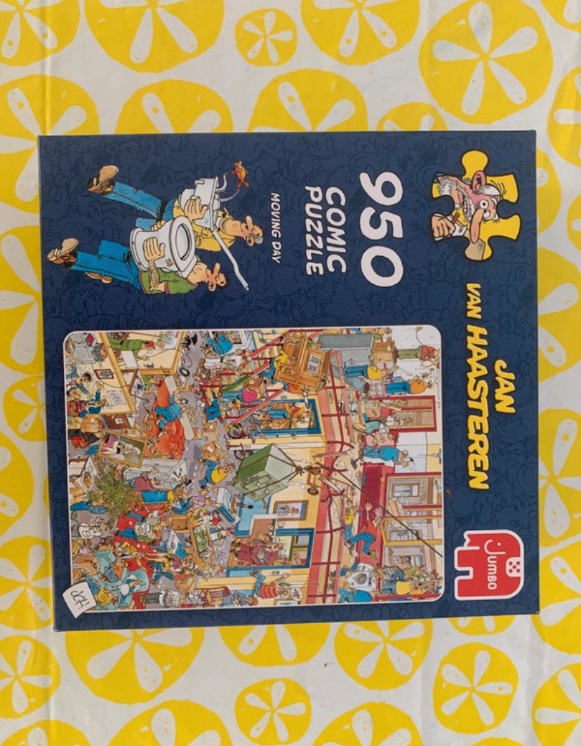 Jan van Haasteren: Moving Day (950 stukjes), Ophalen of Verzenden, 500 t/m 1500 stukjes, Gebruikt, Legpuzzel