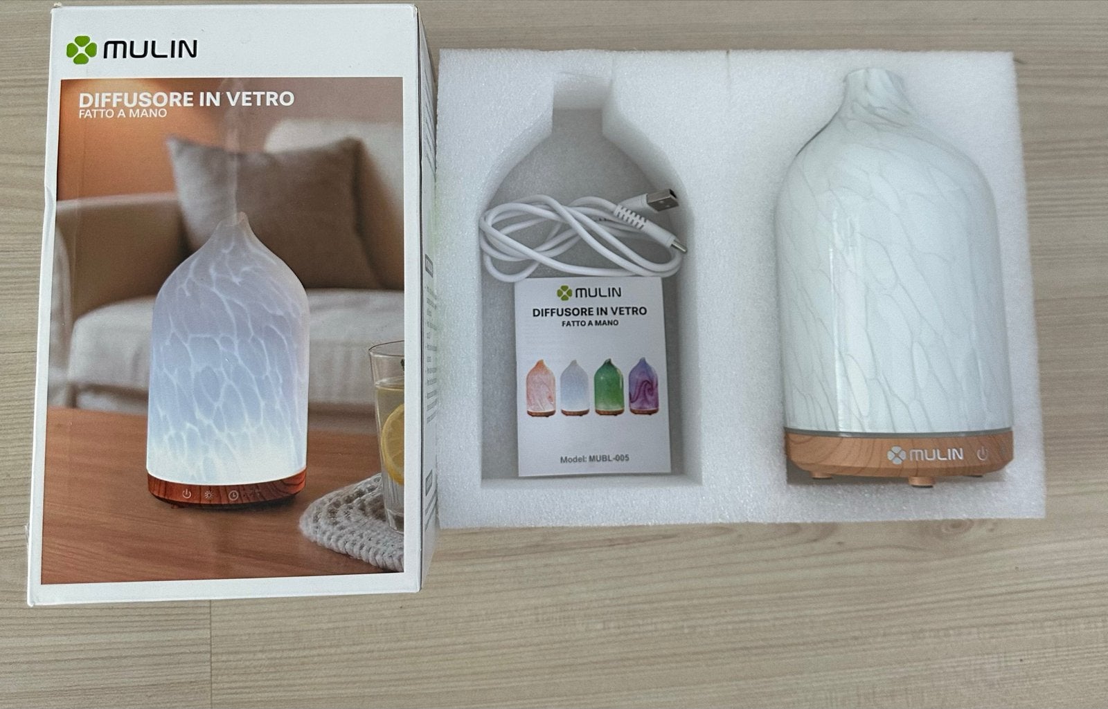 Mulin Glazen Aroma Diffuser -Nieuw in doos, Huis en Inrichting, Woonaccessoires | Overige, Nieuw, Ophalen of Verzenden, Modern