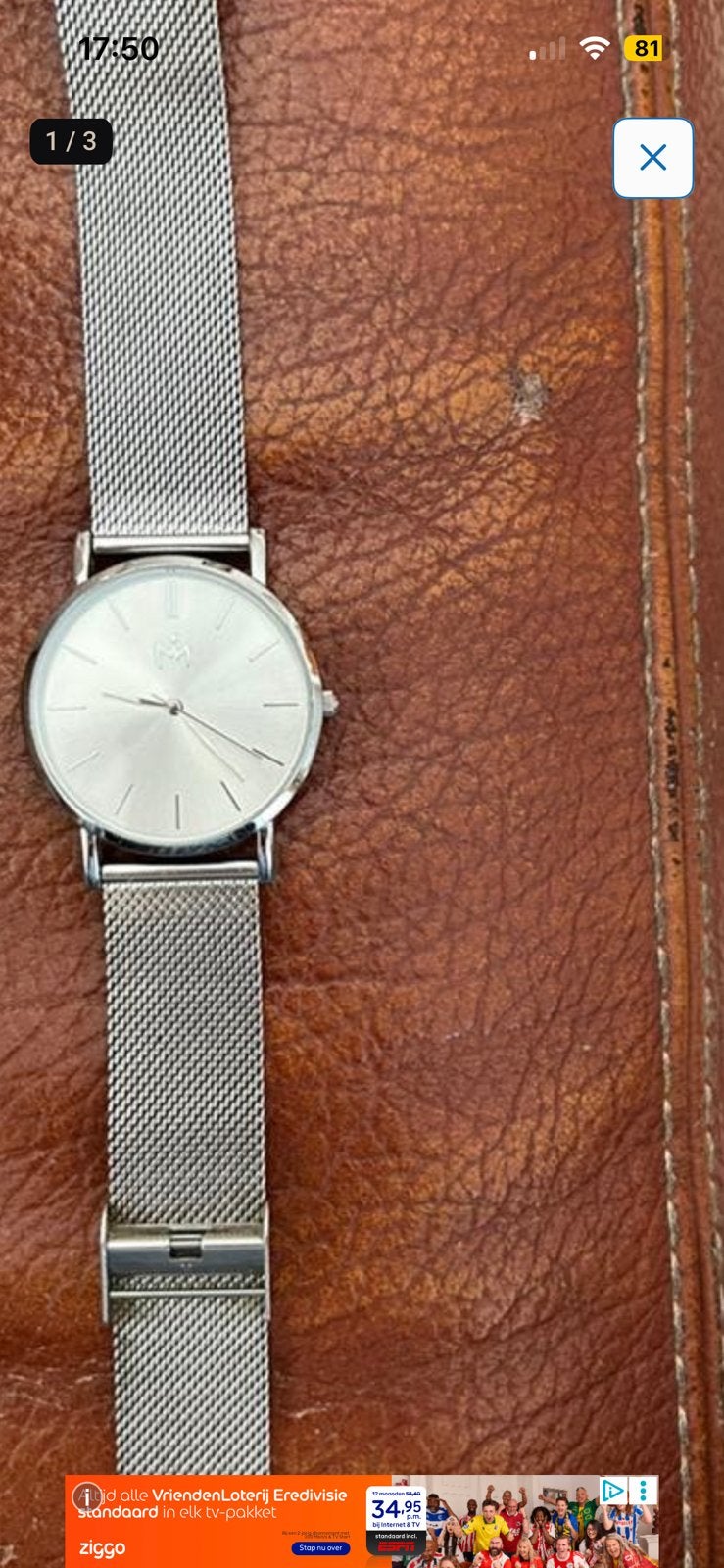 Dames horloge, Ophalen, Zo goed als nieuw, Staal, Overige merken