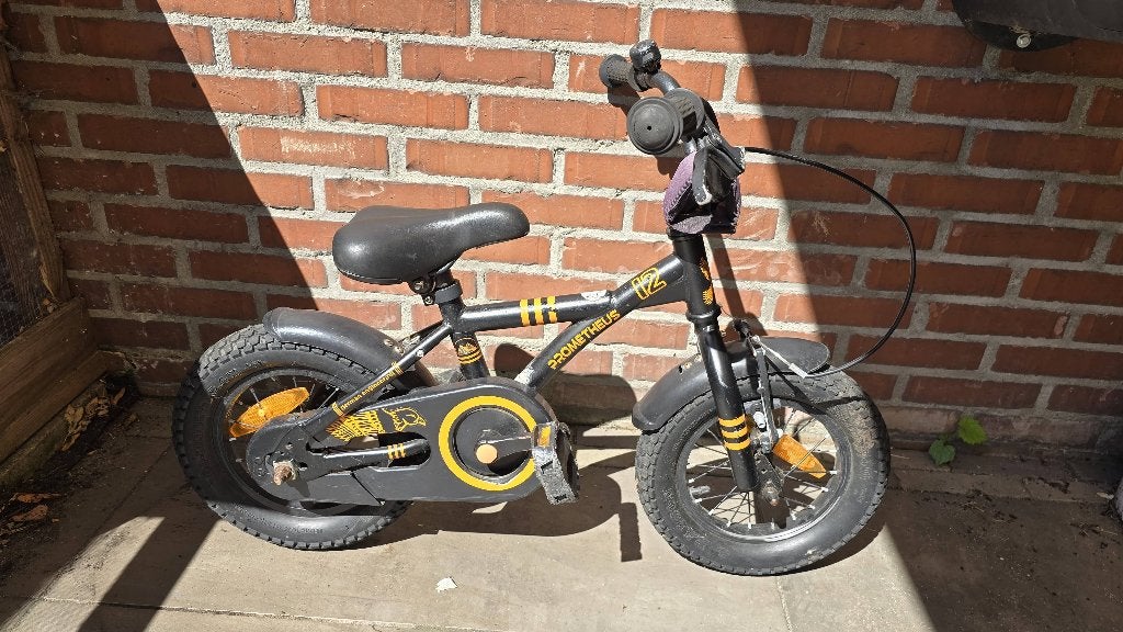 Prometheus kinderfiets 12 inch, Ophalen, Terugtraprem, Gebruikt, Minder dan 16 inch