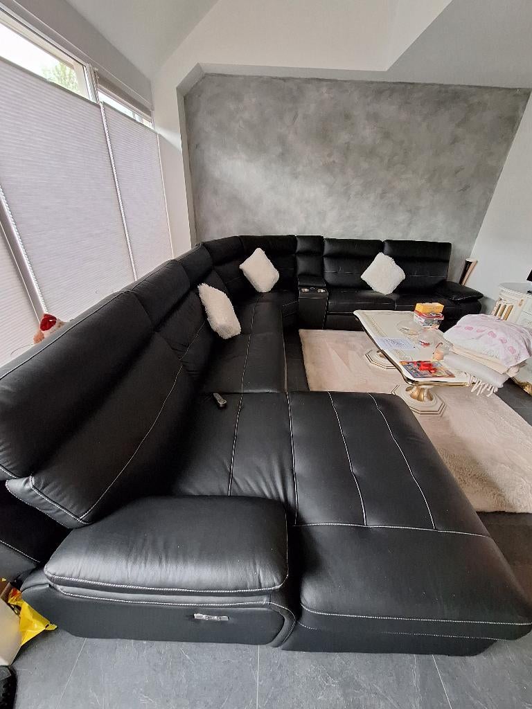 Amerikaanse leren bank, Huis en Inrichting, Ophalen, Hoekbank, 300 cm of meer, Leer