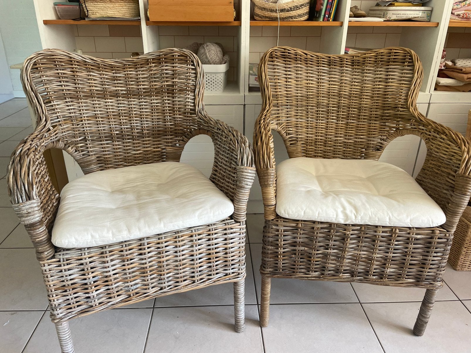 Rieten stoelen, Ophalen, Zo goed als nieuw, Minder dan 75 cm, 50 tot 75 cm
