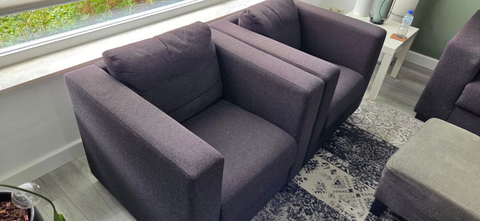 Comfortabele 2-zitsbank met twee fauteuils, Ophalen, Gebruikt, 150 tot 200 cm, Tweepersoons
