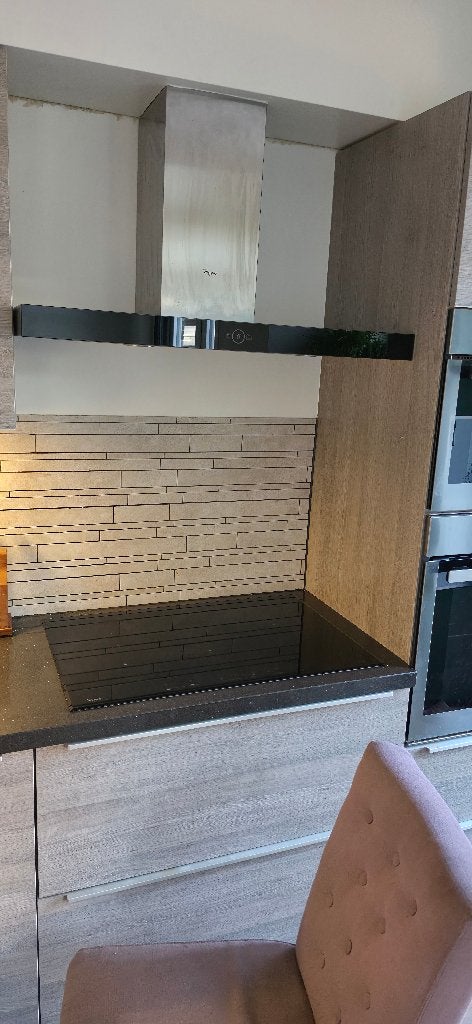whirlpool RVS afzuigkap 90 cm breed, Ophalen, Gebruikt, Wandschouwkap, Inbouw