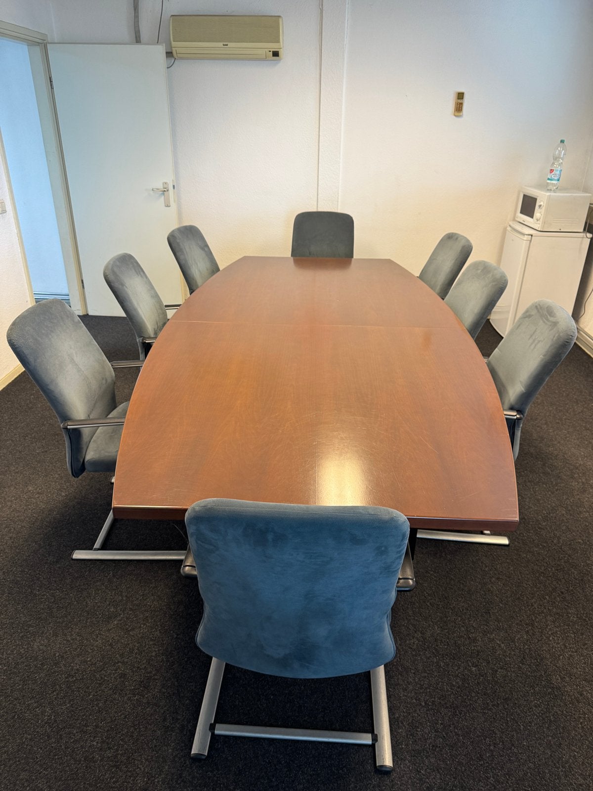 Vergadertafel met 8 stoelen, Huis en Inrichting, Ophalen, Overige typen, Gebruikt, 280 cm