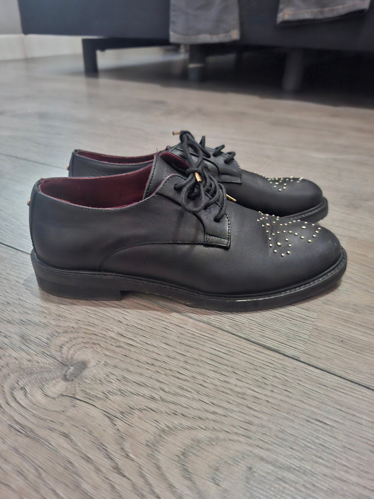 Fred de la Bretoniere Zwarte Brogues met Studs, Fred de la Bretoniere, Zwart, Ophalen of Verzenden, Zo goed als nieuw