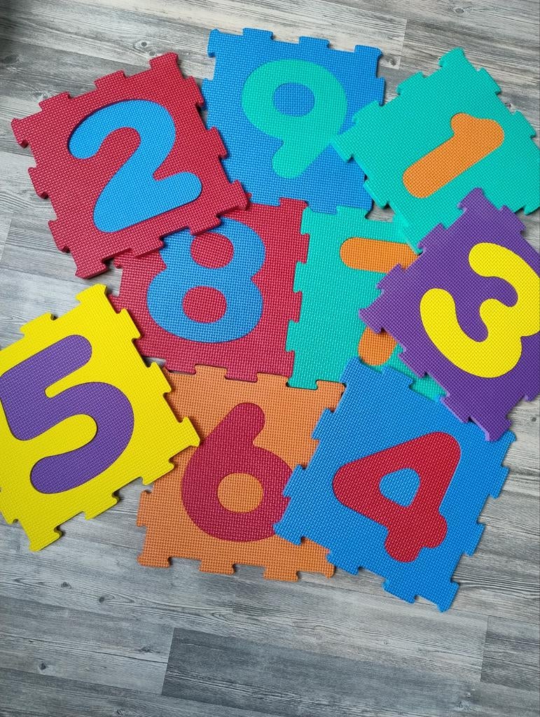 Puzzelmat foam tegels cijfers, Ophalen, Gebruikt