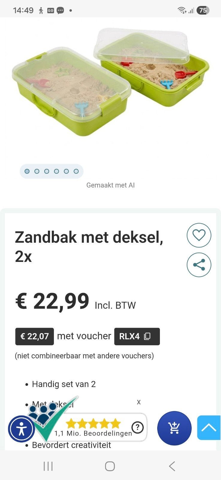 zandbakjes met deksel, Ophalen