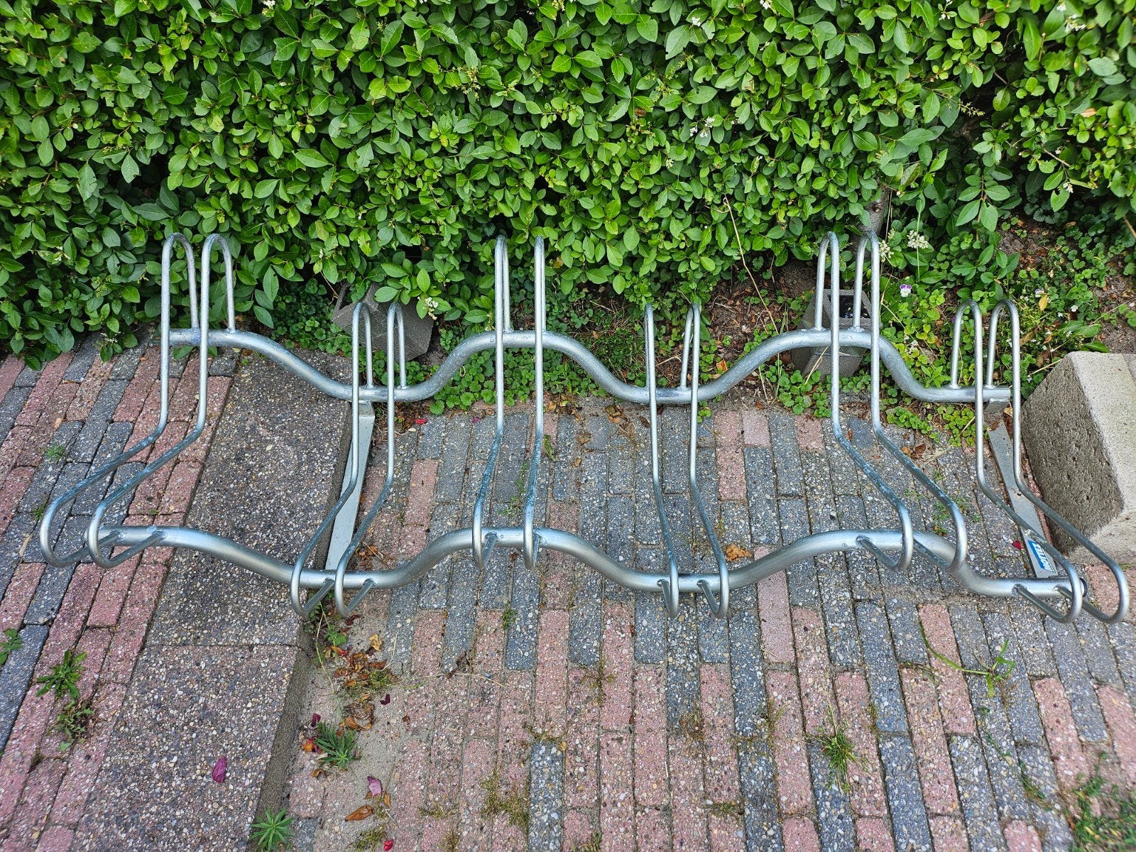 Stevig fietsrek voor 6 fietsen - verschillende hoogtes, Ophalen of Verzenden, Zo goed als nieuw