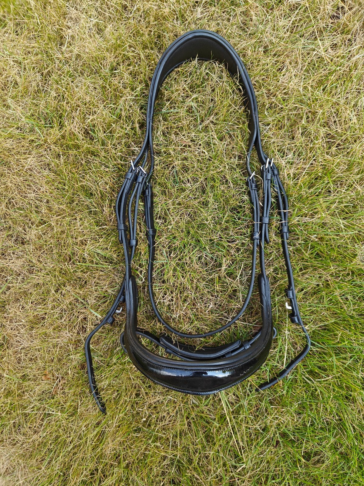 Equibridle hoge neusriem Jameson - zwart lak, Ophalen of Verzenden, Zwart, Frontriem, Full