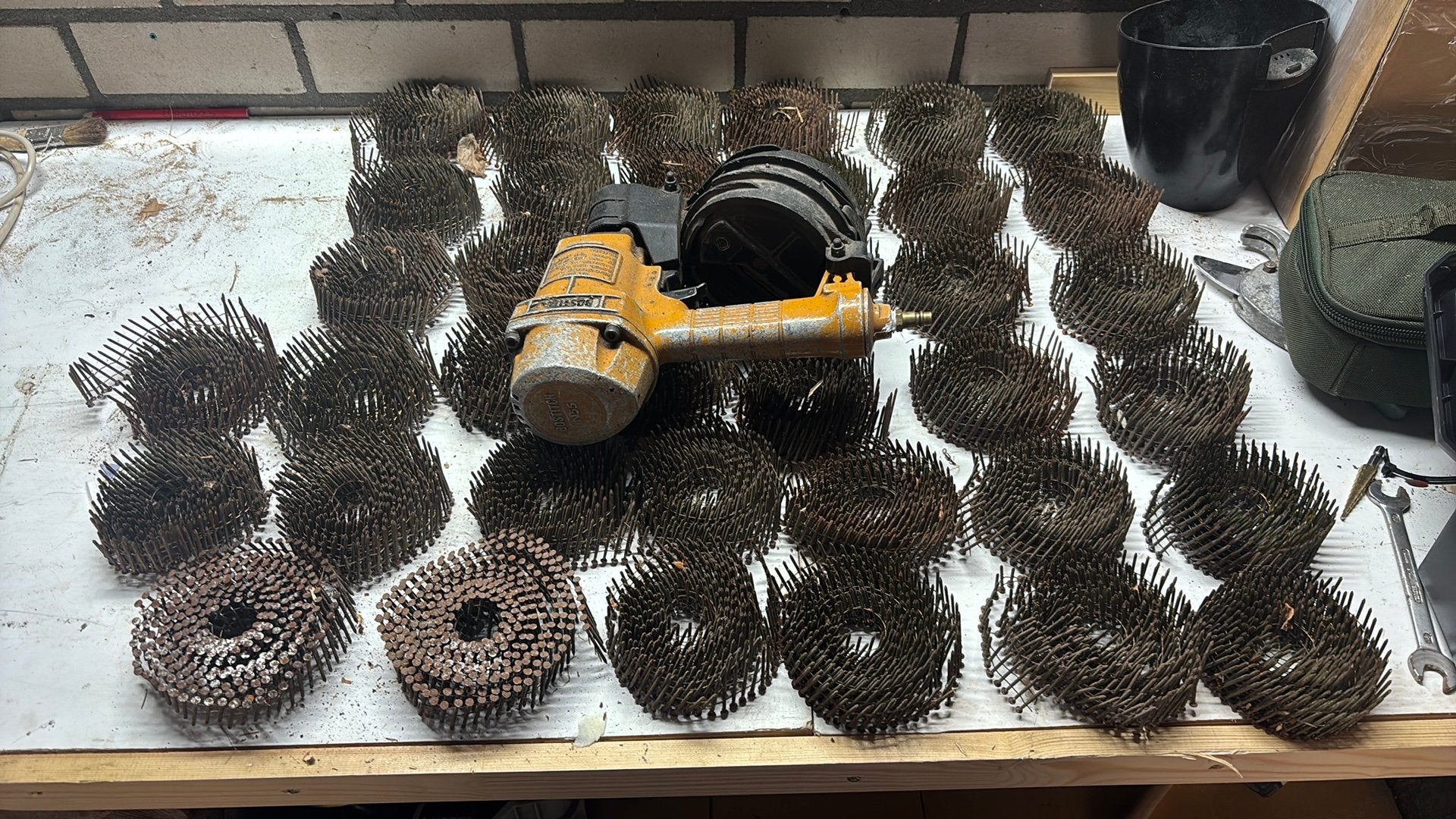 Coilnailer bostitch, Ophalen of Verzenden, Gebruikt