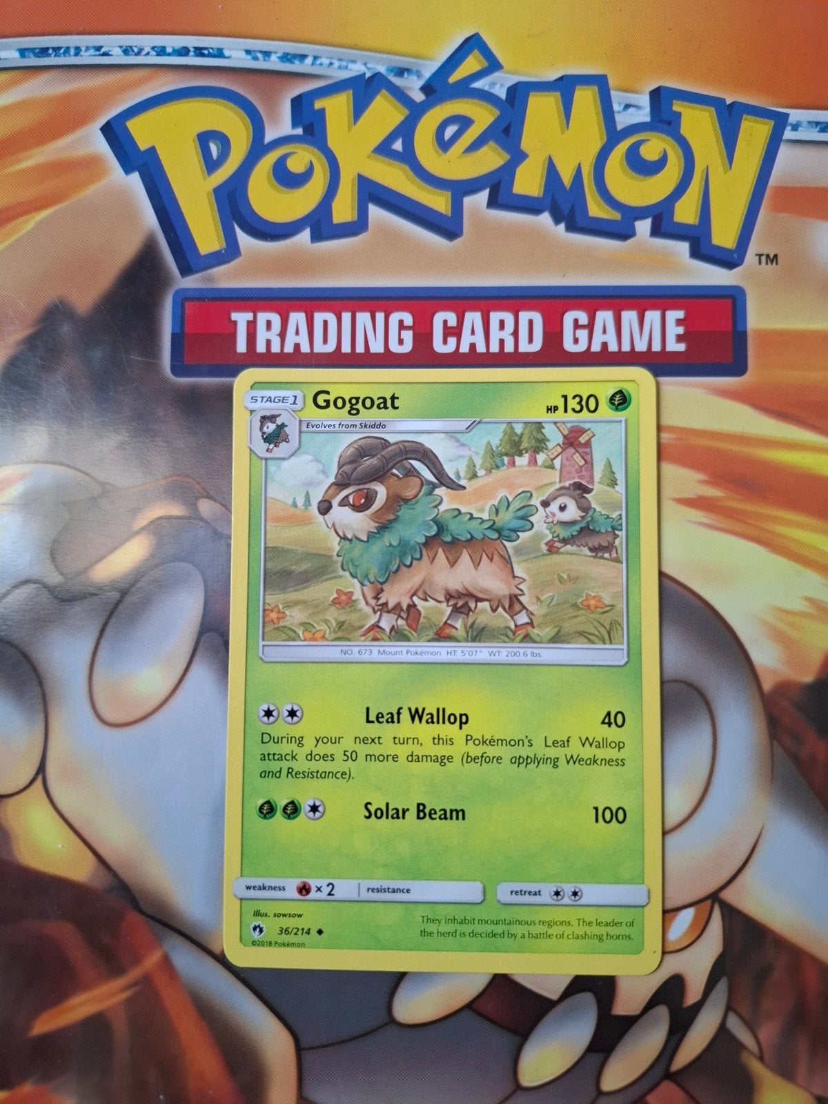 Gogoat 36/214 Sun&moon Lost Thunder pokemon kaart, Ophalen of Verzenden, Gebruikt, Losse kaart
