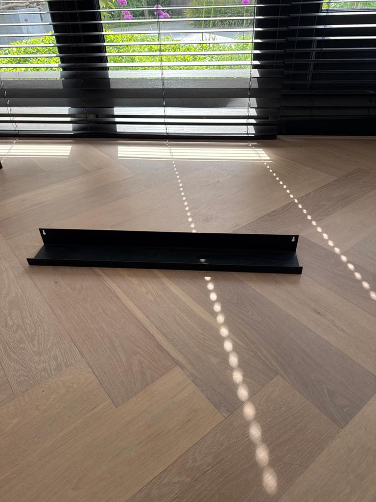 Zwart metalen wandplank 80 cm breed, Ophalen, Gebruikt