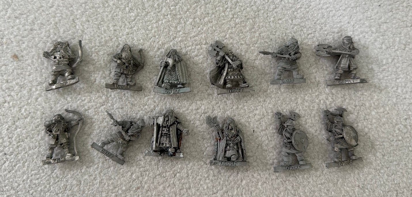 MESBG 11x dwarfs + Gimli (metal), Ophalen of Verzenden, Zo goed als nieuw, Warhammer