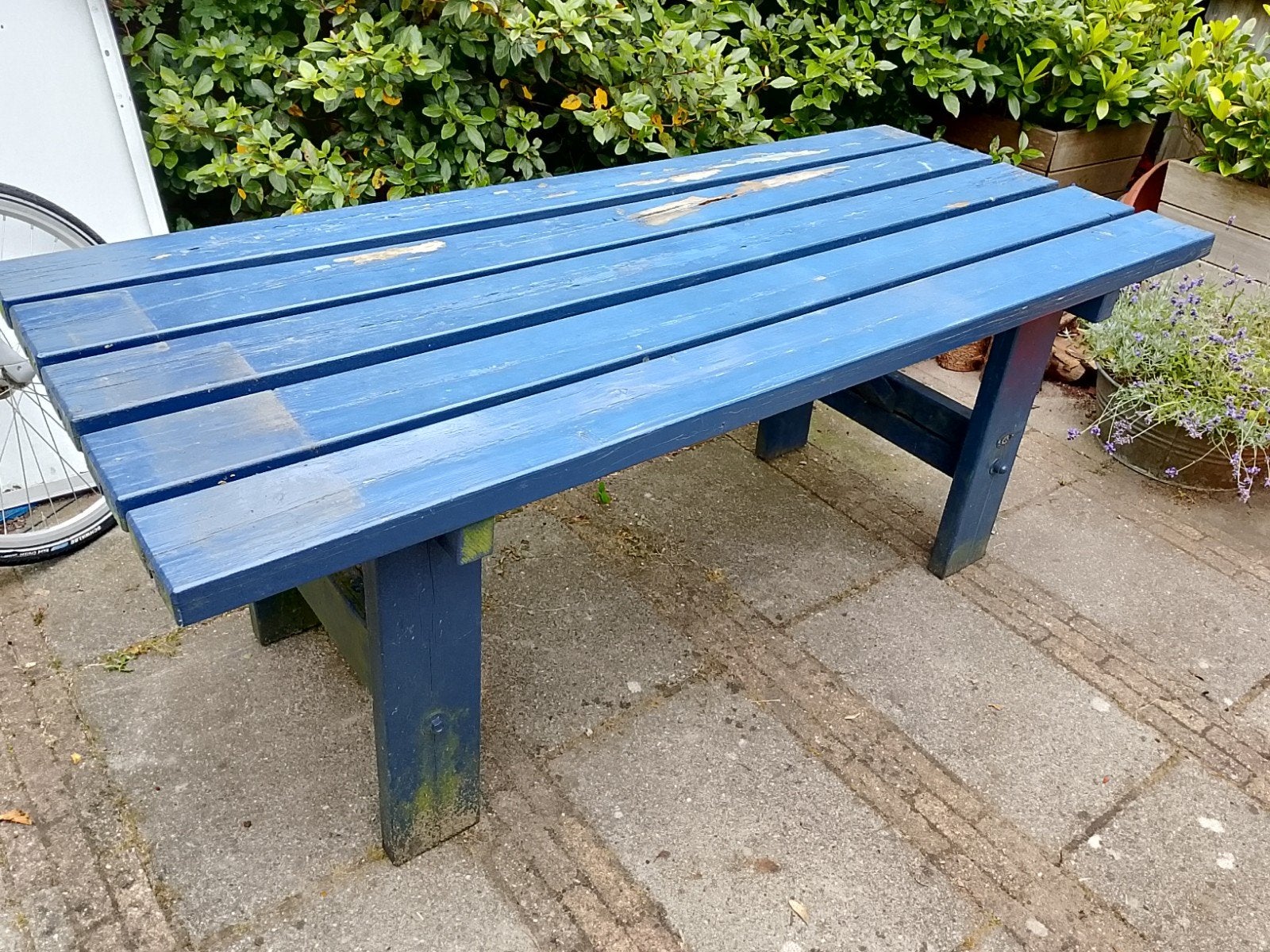 Thuintafel, Tuin en Terras, Ophalen, Gebruikt, Rechthoekig, Hout