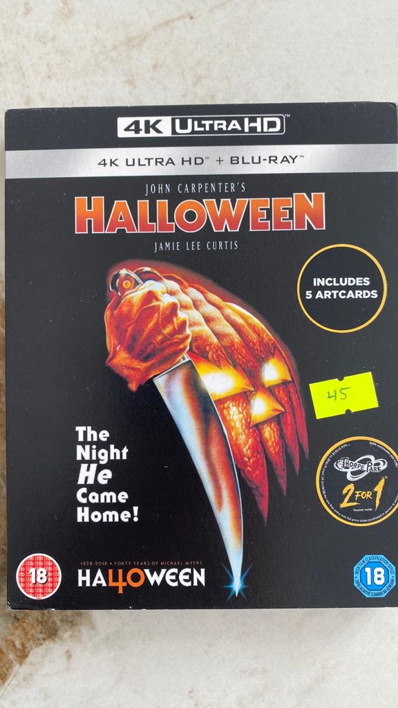 Halloween 4K UHD blu ray met slipcover 1978, Ophalen of Verzenden, Zo goed als nieuw, Horror