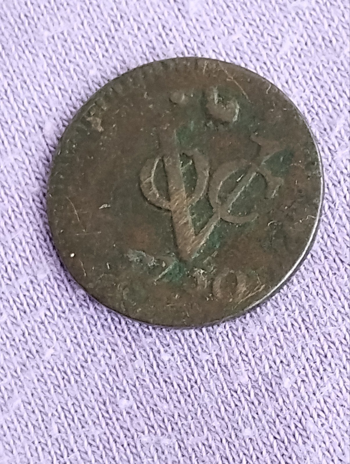 bodemvondst VOC duit 1750, Ophalen of Verzenden, Overige landen