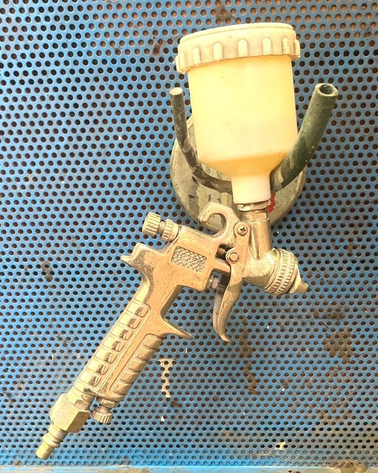 Spuitpistool / verfpistool Mini-gun., Ophalen of Verzenden, Gebruikt, Verfspuit of Verfpomp