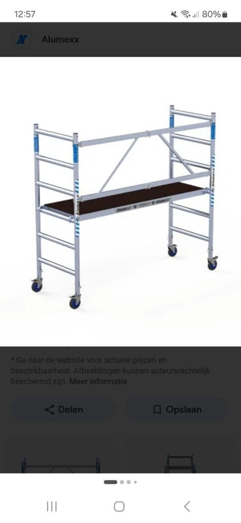 Te huur; Alumexx Kamersteiger - Compact en Veilig, Doe-het-zelf en Verbouw, Steigers, Ophalen of Verzenden, Rolsteiger of Kamersteiger