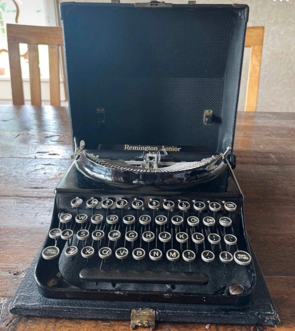 Werkene Remington Junior typemachine met koffer jaren, Diversen, Typemachines, Ophalen of Verzenden, Gebruikt