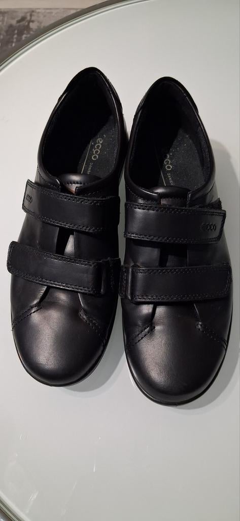 ECCO Zwarte Leren Klittenbandschoenen Maat 39, Kleding | Dames, Schoenen, ECCO, Ophalen of Verzenden, Gedragen, Instappers