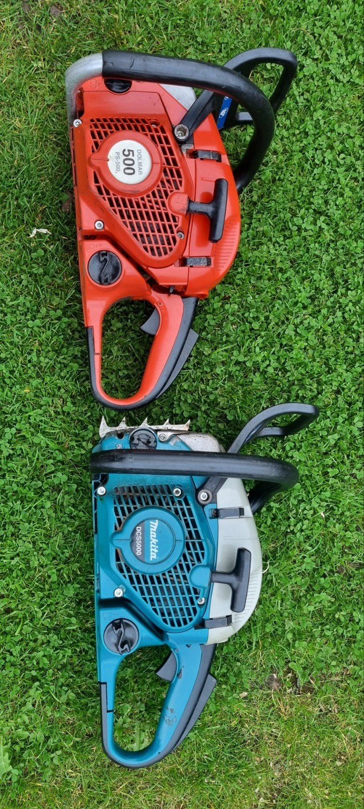 Dolmar PS500 en Makita DCS5000 kettingzagen (defect), Ophalen of Verzenden, Gebruikt, Boomzaag, Dolmar (Makita)