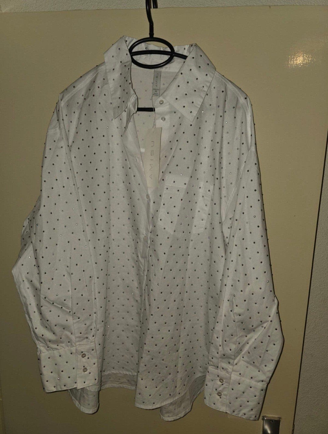 Witte blouse met bling bling / steentjes, Kleding | Dames, Ophalen, Wit, Maat 46/48 (XL) of groter, Nieuw
