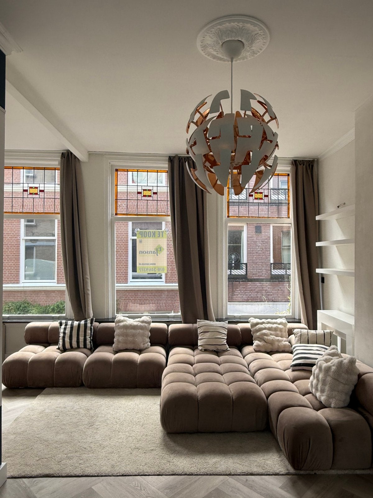 Milo Casa Tropea U-Bank 379x282 cm, Goed als nieuw – €1.450, Huis en Inrichting, Ophalen, Zo goed als nieuw, Stof