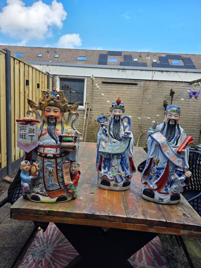Set van 3 Grote Chinese Beelden - Fú Lù Shòu Beelden, Ophalen of Verzenden