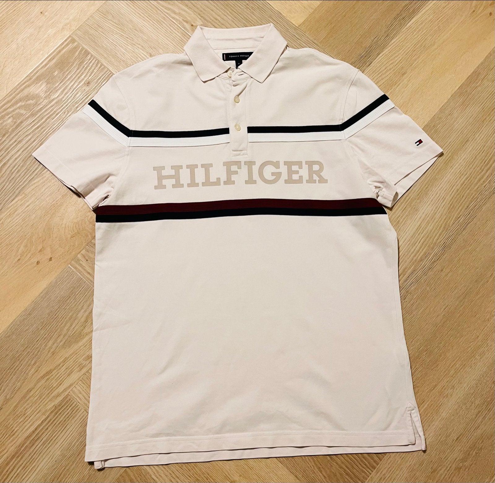 Tommy Hilfiger Polo Shirt Wit Maat M Zo goed als nieuw, Kleding | Heren, Ophalen of Verzenden, Zo goed als nieuw, Maat 48/50 (M)