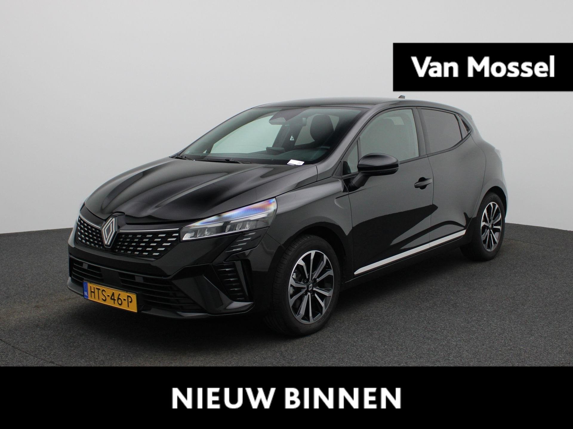 Renault Clio 1.6 E-Tech Full Hybrid 145 techno | 9,3" Full-M, Gebruikt, Leder en Stof, Zwart, Origineel Nederlands