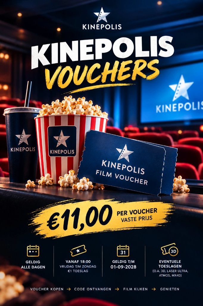 Kinepolis TICKETS 101% BETROUWBAAR, Twee personen, Vrijkaartje alle films