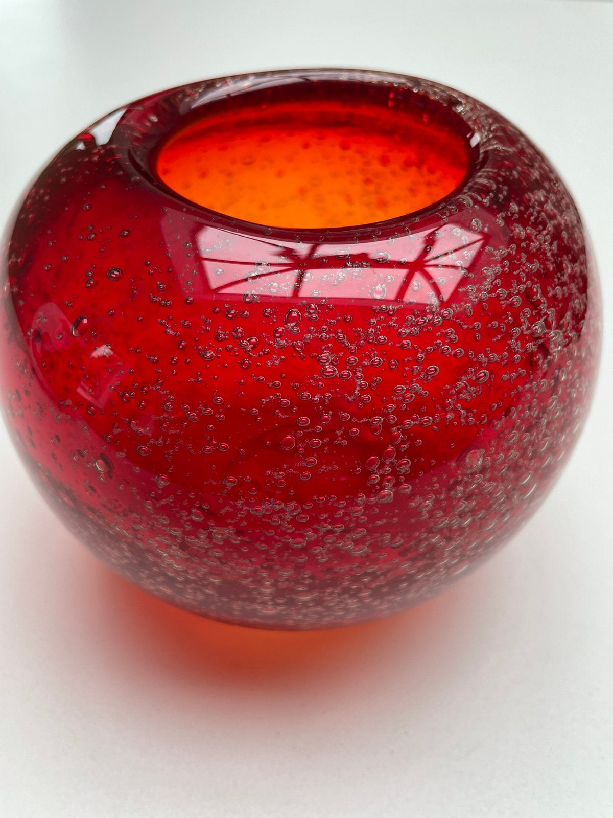 Rood glazen vaasje, Ophalen, Rood, Glas, 12 cm