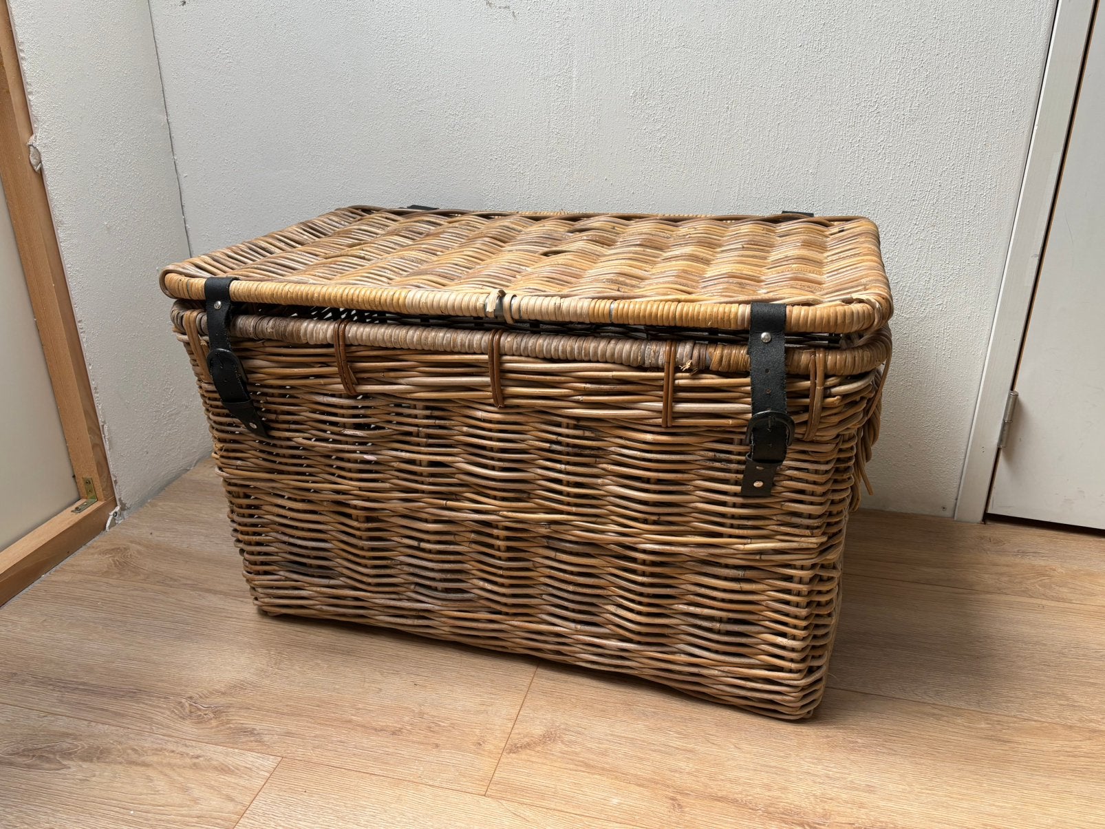 Opberg mand / kist rotan groot 85x46x50 lxbxh, Ophalen, Zo goed als nieuw, Rechthoekig, Riet