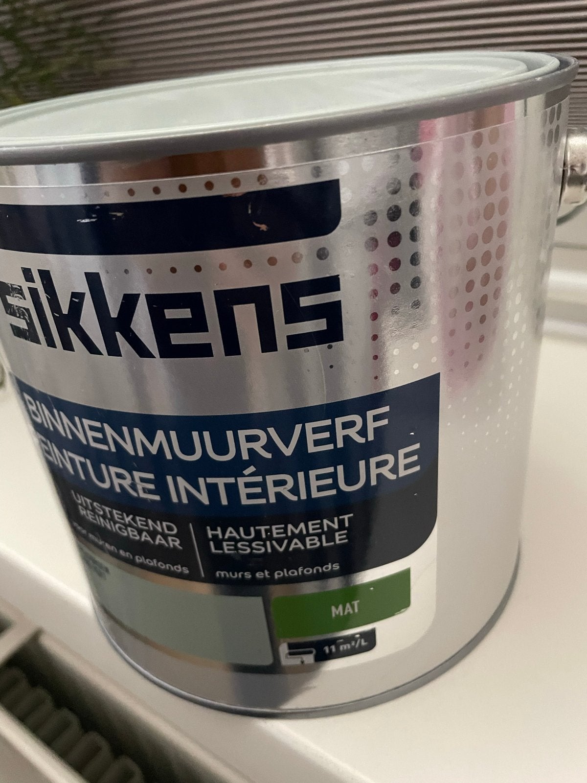 Sikkens Binnenmuurverf Mat Grijsgroen 2,5L, Ophalen, Nieuw, Verf, Minder dan 5 liter